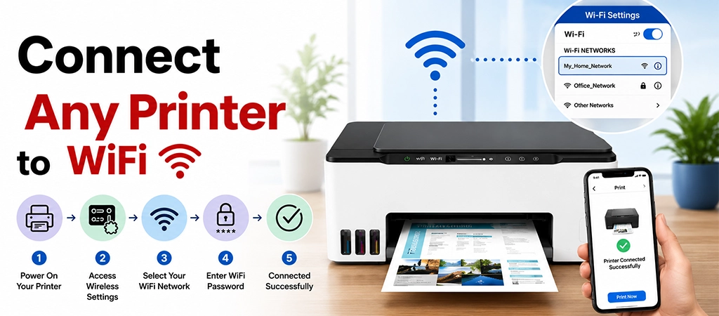 Connect any printer to Wi-Fi.