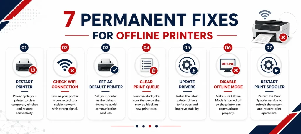 7 permanent fix for offline printers