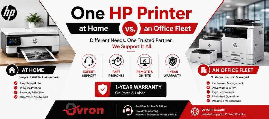 One hp printer at home& office fleet