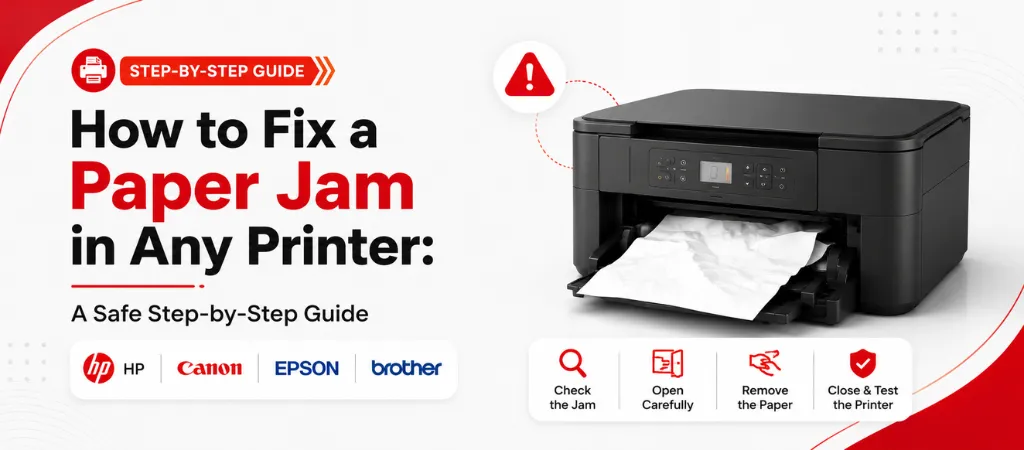 How to Fix a Paper Jam in Any Printer: A Safe Step-by-Step Guide (HP, Canon, Epson, Brother) How to Fix a Paper Jam in Any Printer: A Safe Step-by-Step Guide (HP, Canon, Epson, Brother)