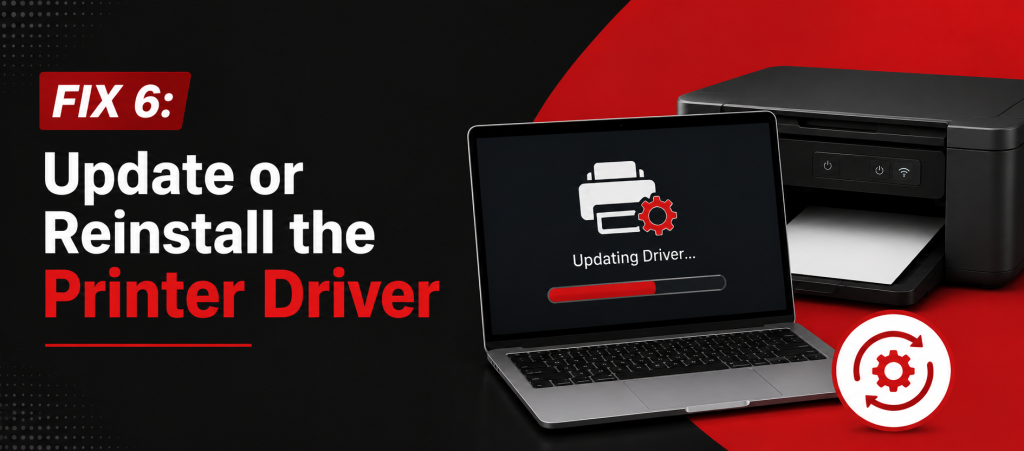 update to reinstall the printer driver