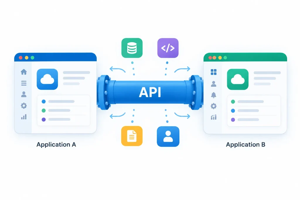 API integration connecting online store and accounting software
